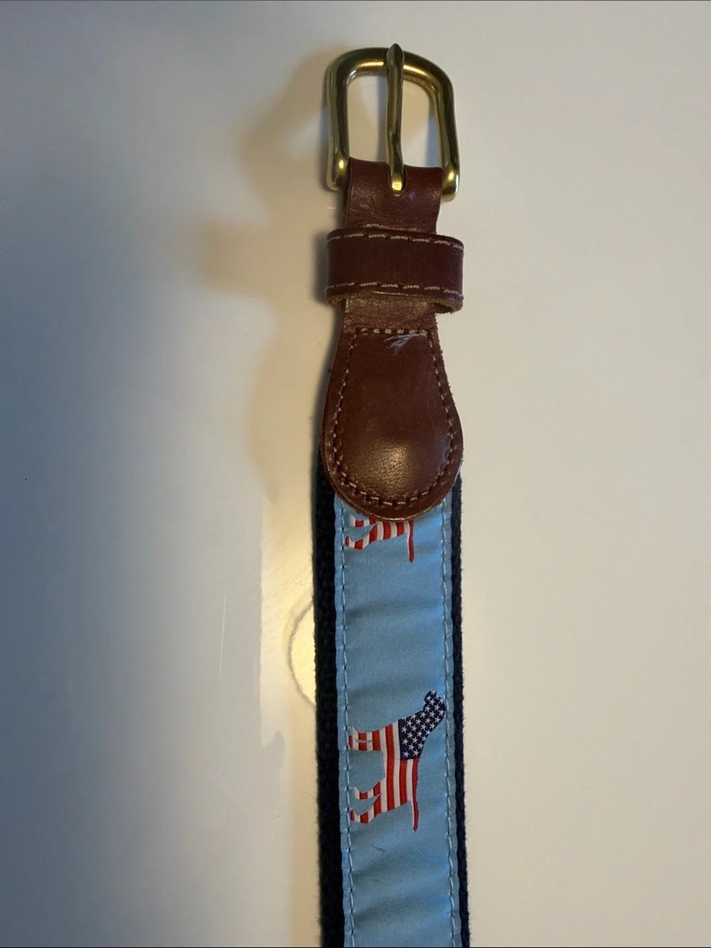 Preston Made Kids Belt with Patriotic Dog Embroidery